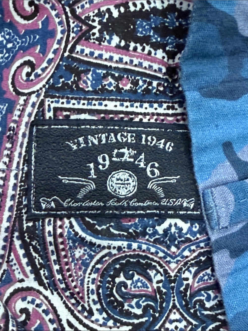 NWT Vintage 1946 Blue Camo Shorts - Picture 4 of 6